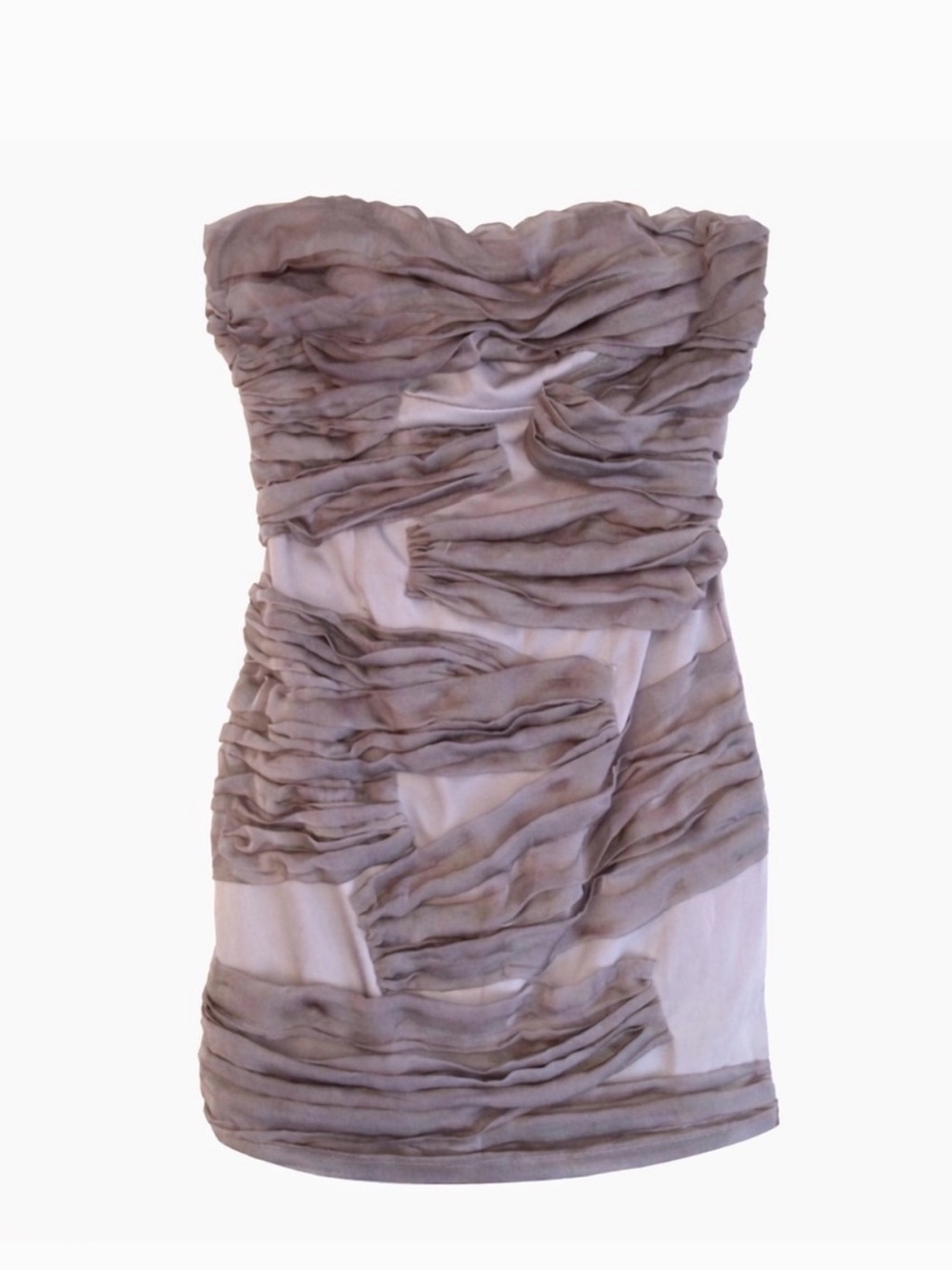 Niki Biki Strapless Ruched Cocktail Dress Gray Size M